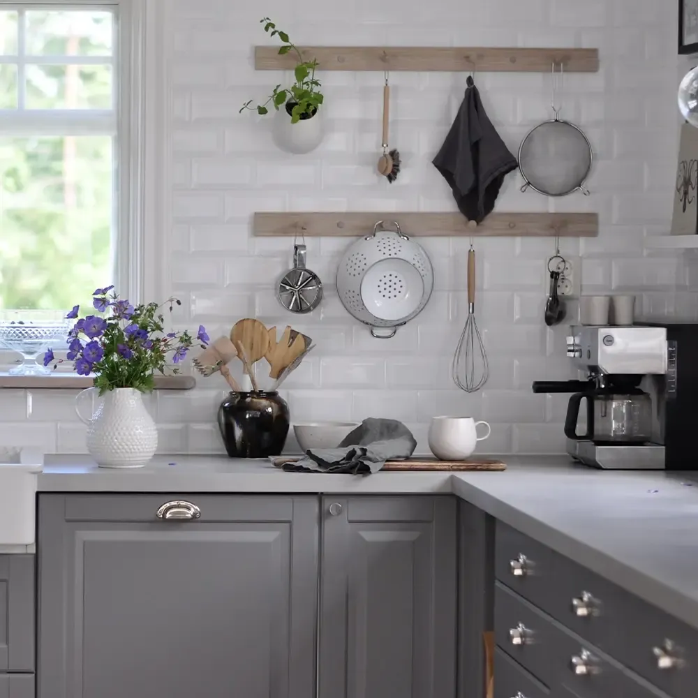 A worktop finished in microcement